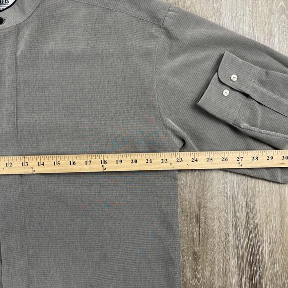 Vintage City Streets Shirt Men’s M Band Collar Button Up Oriental Style 90s Y2K - Picture 8 of 15